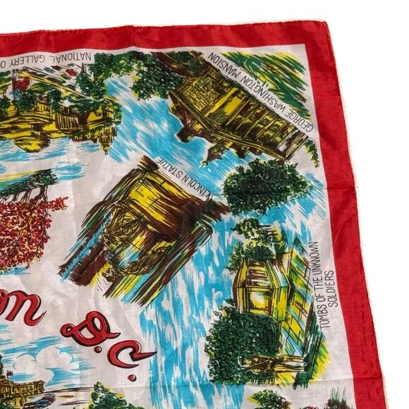 Vintage Washington DC 100% Rayon Made in Japan Souvenir Scarf - Picture 4 of 7